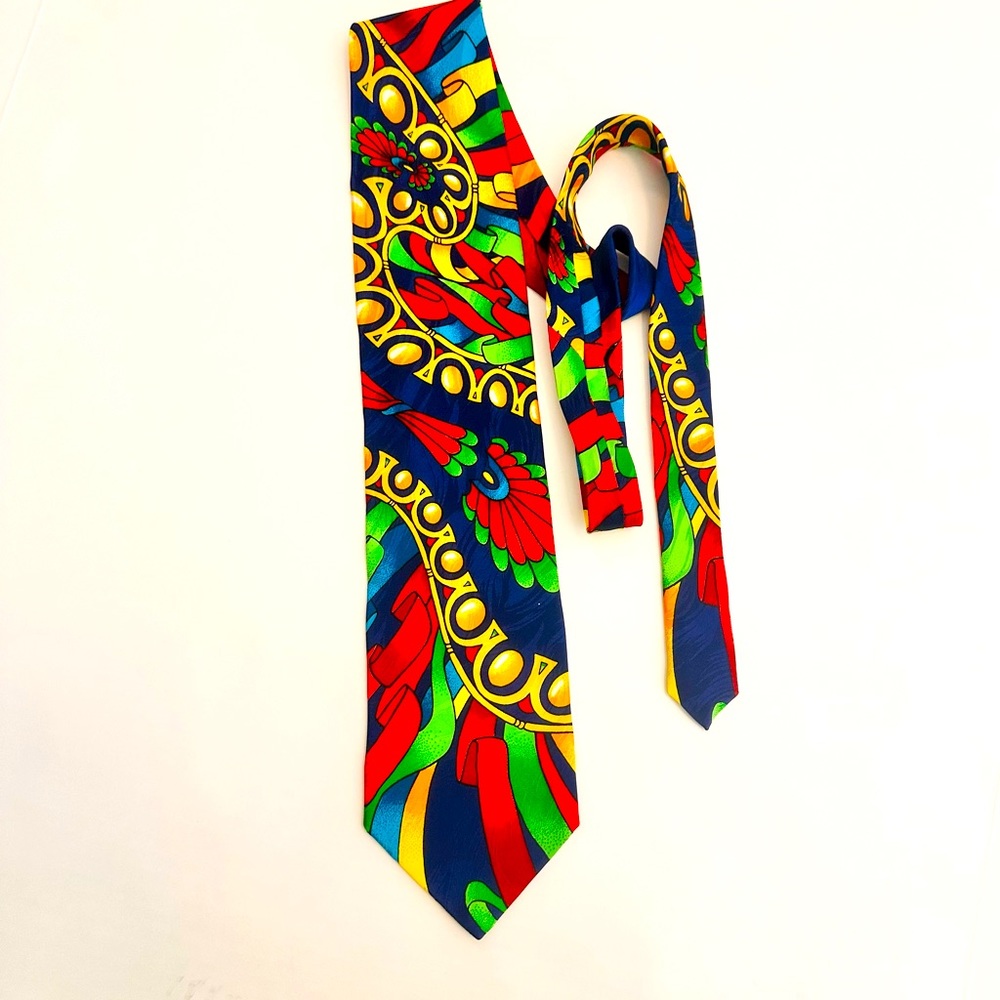 Rush Limbaugh No Boundaries Mens Silk Necktie Geometric Multicolored Vintage Tie